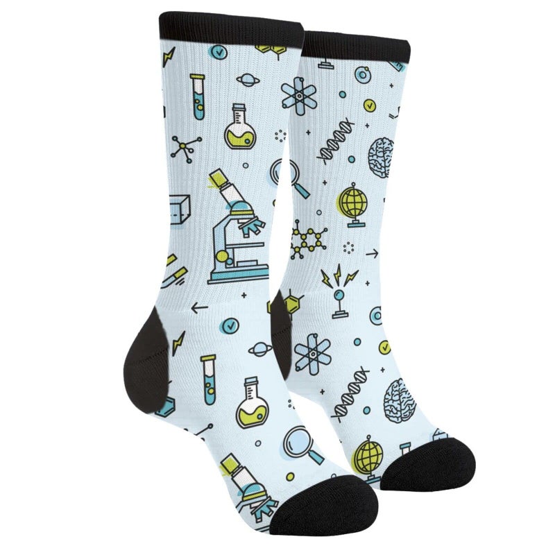 YISHOW Scientific Laboratory Unisex Novelty Crew Socks Casual Funny Crazy Dress Socks Gift - Image 1